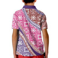 Hawaiian Quilt Pattern Kid Polo Shirt Sweet Color Mixed - Polynesian Pride