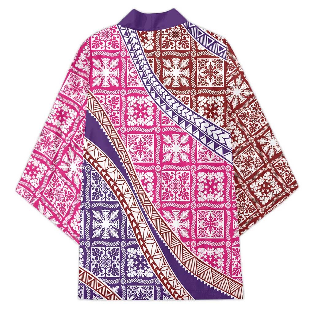 Hawaiian Quilt Pattern Kimono Sweet Color Mixed - Polynesian Pride