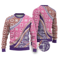 Hawaiian Quilt Pattern Ugly Christmas Sweater Sweet Color Mixed - Polynesian Pride