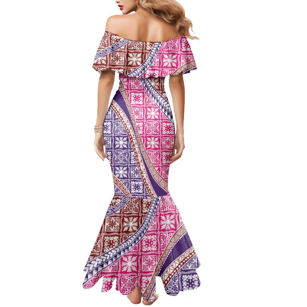 Hawaiian Quilt Pattern Mermaid Dress Sweet Color Mixed - Polynesian Pride