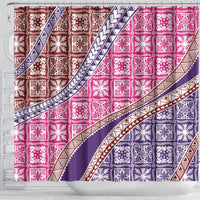 Hawaiian Quilt Pattern Shower Curtain Sweet Color Mixed - Polynesian Pride