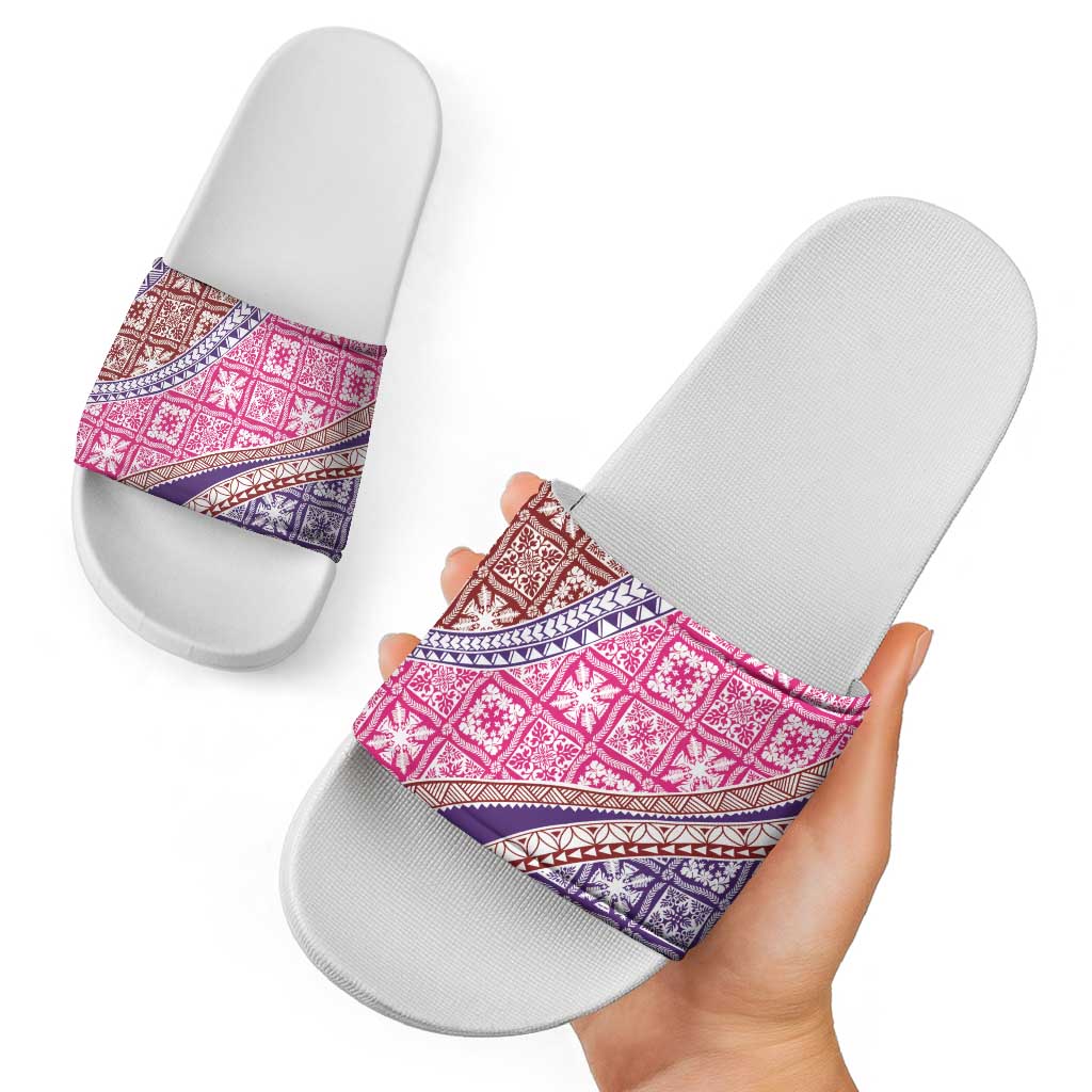 Hawaiian Quilt Pattern Slide Sandals Sweet Color Mixed - Polynesian Pride