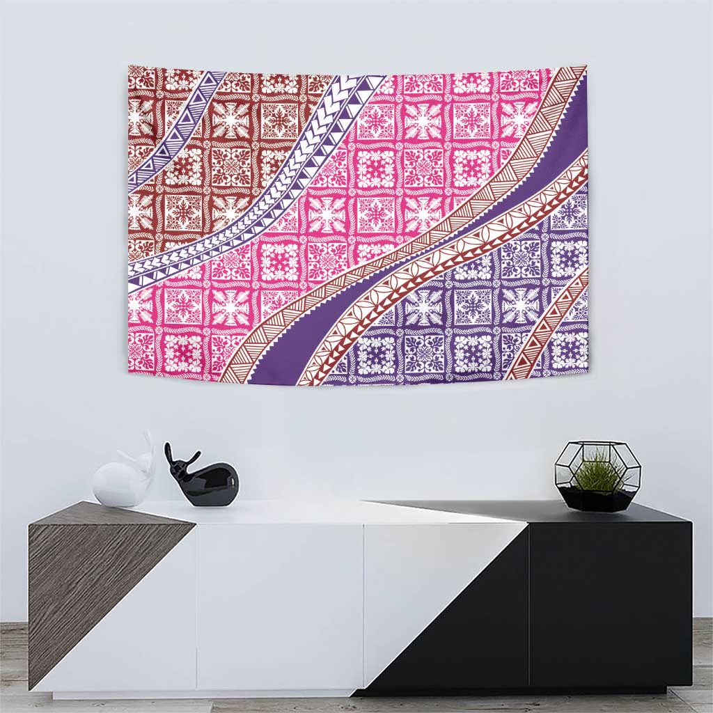 Hawaiian Quilt Pattern Tapestry Sweet Color Mixed - Polynesian Pride
