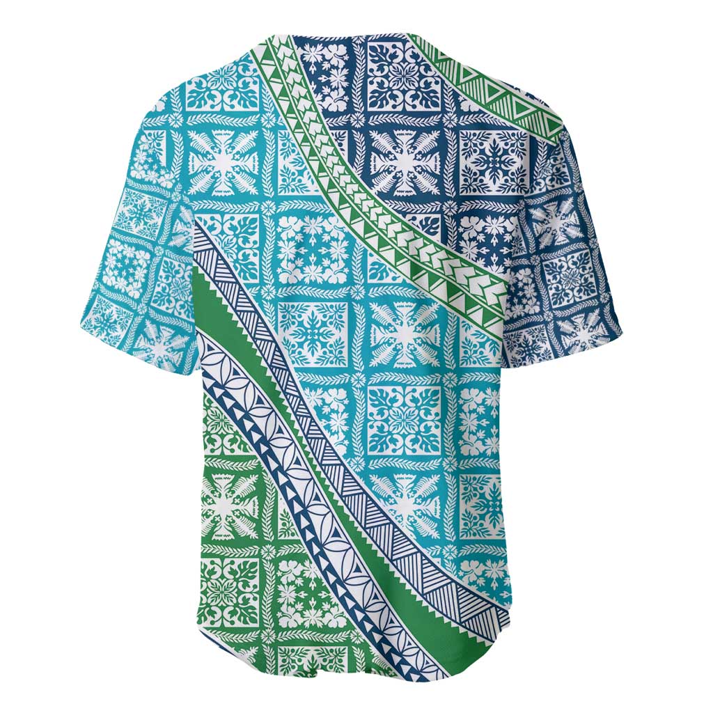 Hawaiian Quilt Pattern Baseball Jersey Fresh Color Mixed - Polynesian Pride
