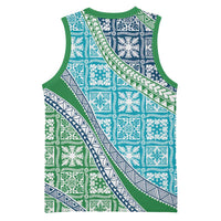 Hawaiian Quilt Pattern Basketball Jersey Fresh Color Mixed - Polynesian Pride