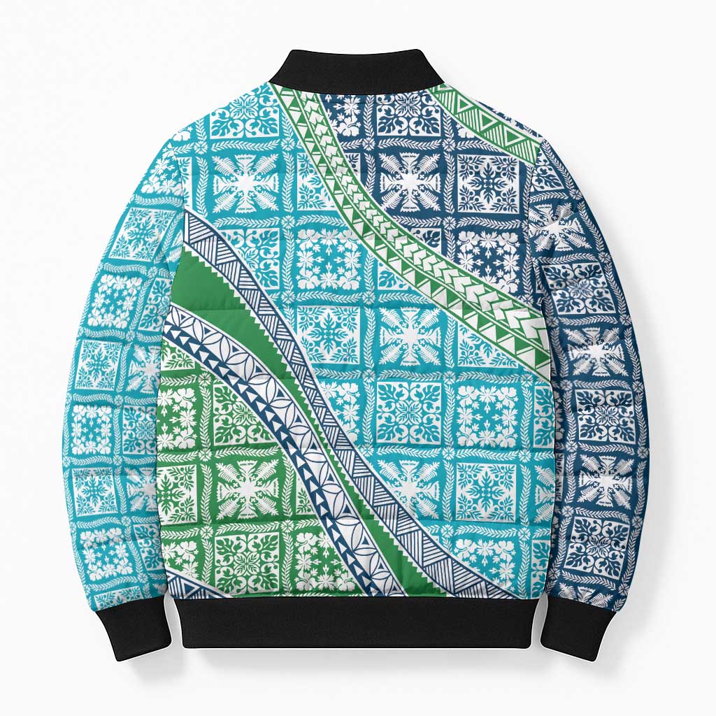 Hawaiian Quilt Pattern Bomber Puffer Jacket Fresh Color Mixed - Polynesian Pride
