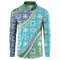 Hawaiian Quilt Pattern Button Sweatshirt Fresh Color Mixed - Polynesian Pride
