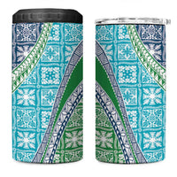 Hawaiian Quilt Pattern 4 in 1 Can Cooler Tumbler Fresh Color Mixed - Polynesian Pride