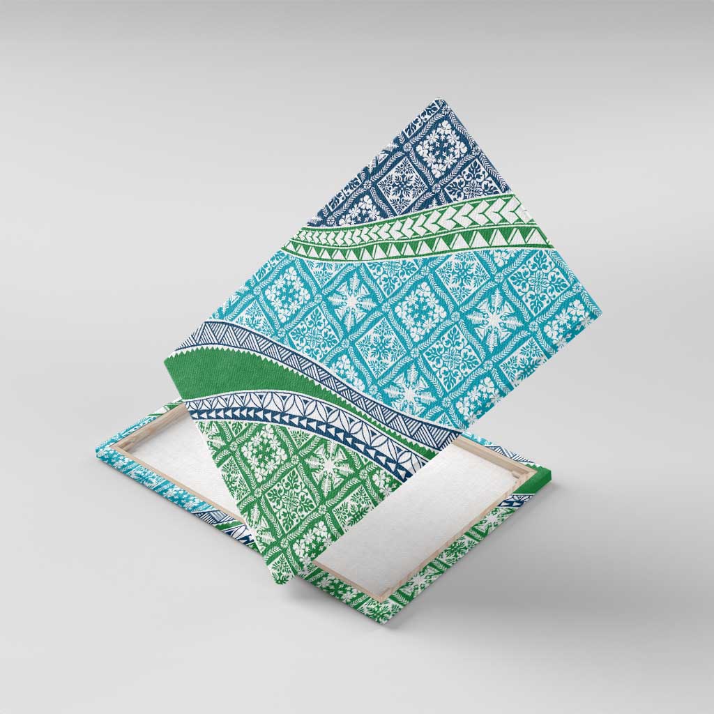 Hawaiian Quilt Pattern Canvas Wall Art Fresh Color Mixed - Polynesian Pride