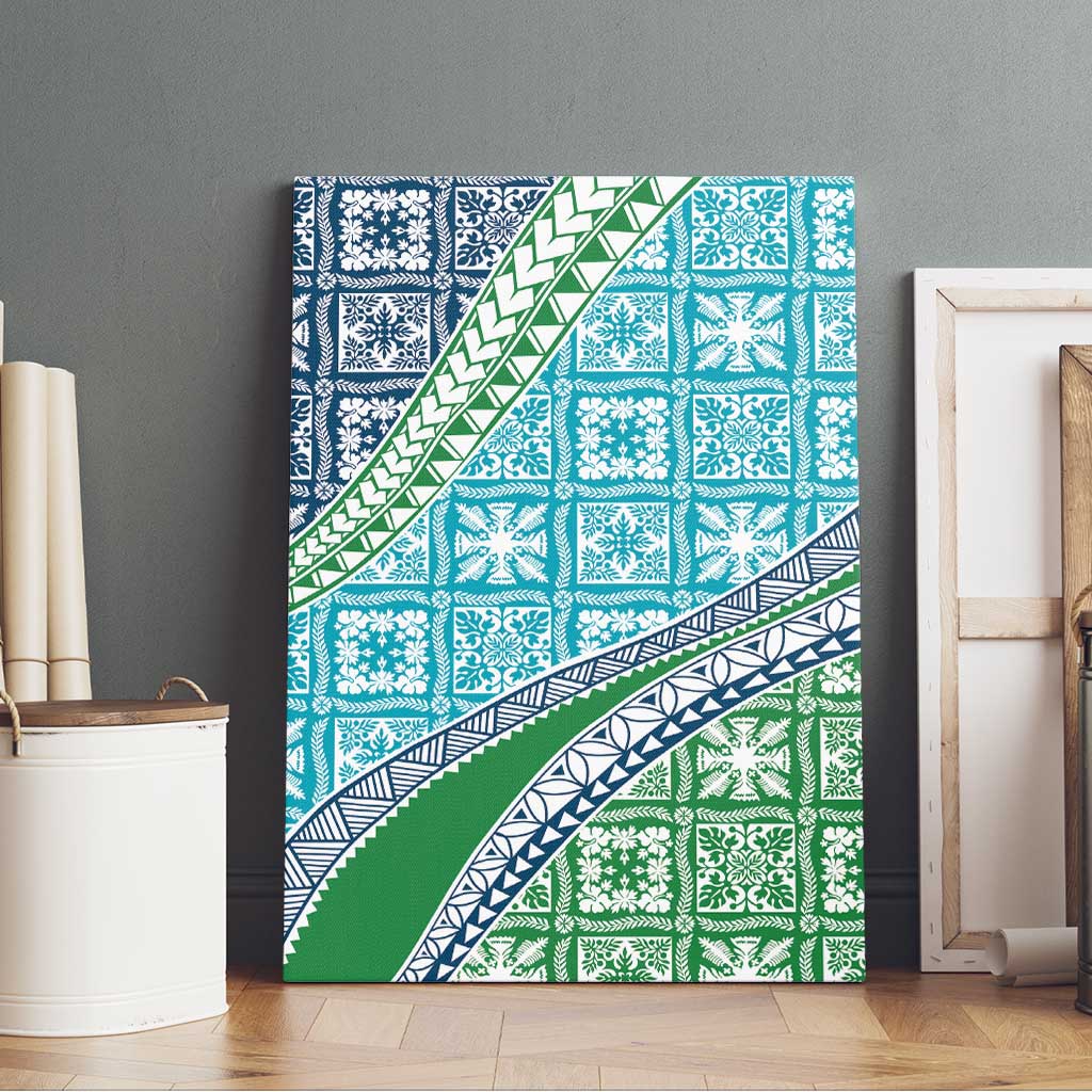 Hawaiian Quilt Pattern Canvas Wall Art Fresh Color Mixed - Polynesian Pride