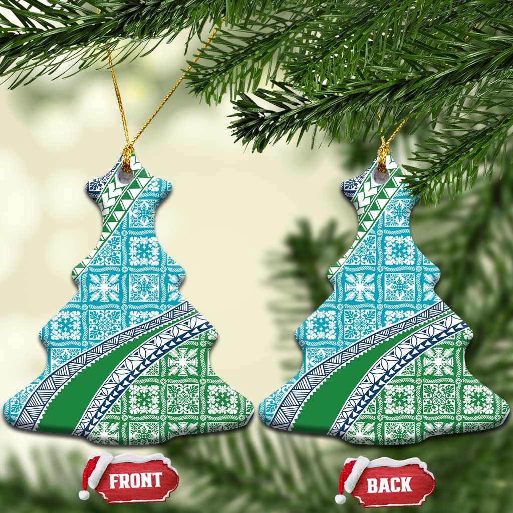 Hawaiian Quilt Pattern Ceramic Ornament Fresh Color Mixed - Polynesian Pride