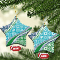 Hawaiian Quilt Pattern Ceramic Ornament Fresh Color Mixed - Polynesian Pride