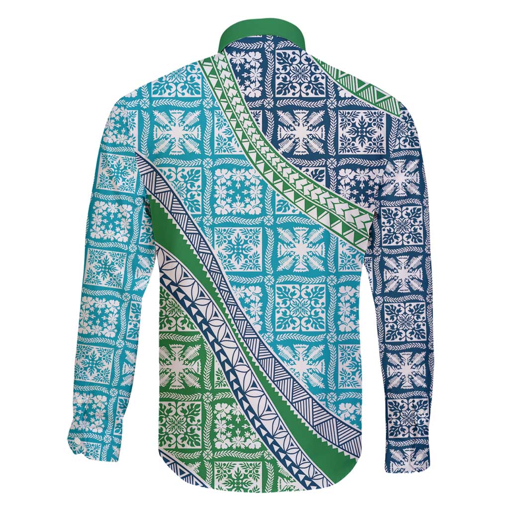 Hawaiian Quilt Pattern Family Matching Mermaid Dress and Hawaiian Shirt Fresh Color Mixed - Polynesian Pride