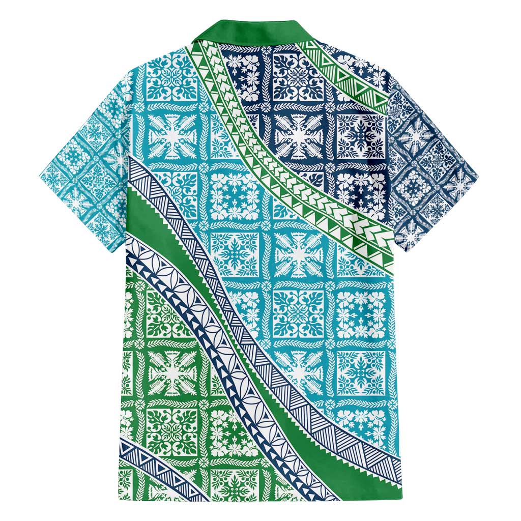 Hawaiian Quilt Pattern Family Matching Off Shoulder Maxi Dress and Hawaiian Shirt Fresh Color Mixed - Polynesian Pride