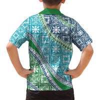 Hawaiian Quilt Pattern Family Matching Short Sleeve Bodycon Dress and Hawaiian Shirt Fresh Color Mixed - Polynesian Pride