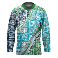 Hawaiian Quilt Pattern Hockey Jersey Fresh Color Mixed - Polynesian Pride