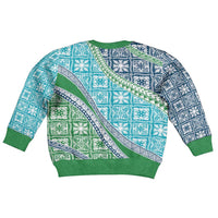 Hawaiian Quilt Pattern Kid Ugly Christmas Sweater Fresh Color Mixed - Polynesian Pride