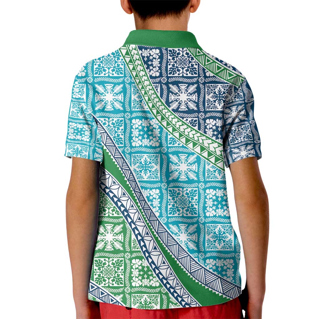 Hawaiian Quilt Pattern Kid Polo Shirt Fresh Color Mixed - Polynesian Pride
