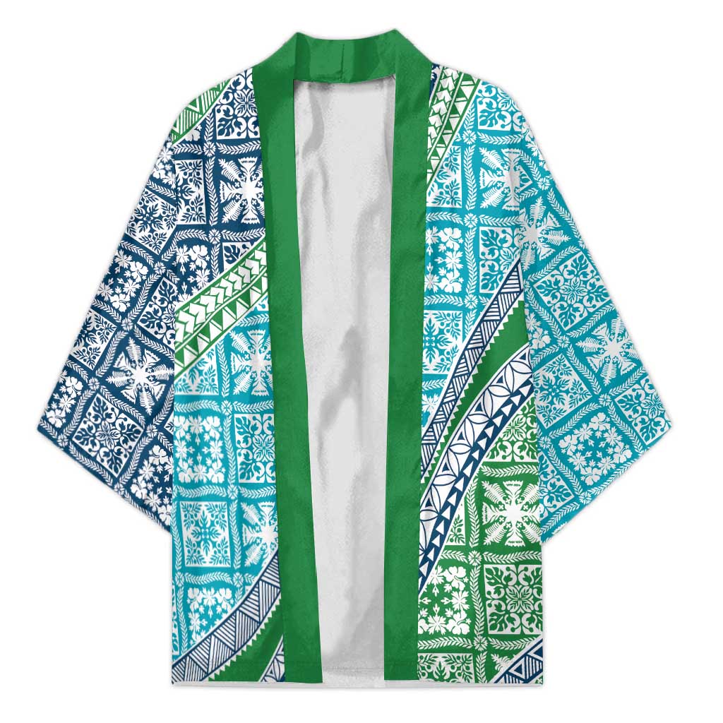 Hawaiian Quilt Pattern Kimono Fresh Color Mixed - Polynesian Pride