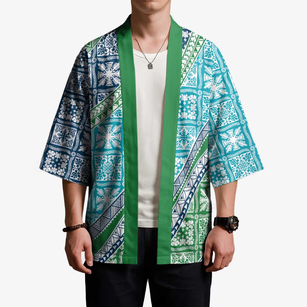 Hawaiian Quilt Pattern Kimono Fresh Color Mixed - Polynesian Pride