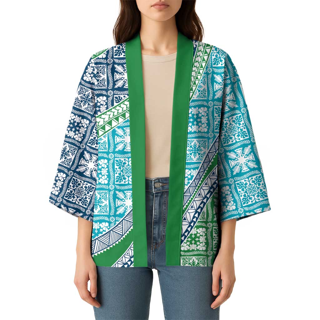 Hawaiian Quilt Pattern Kimono Fresh Color Mixed - Polynesian Pride