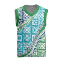 Hawaiian Quilt Pattern Christmas Knitted V-Neck Vest Fresh Color Mixed - Polynesian Pride
