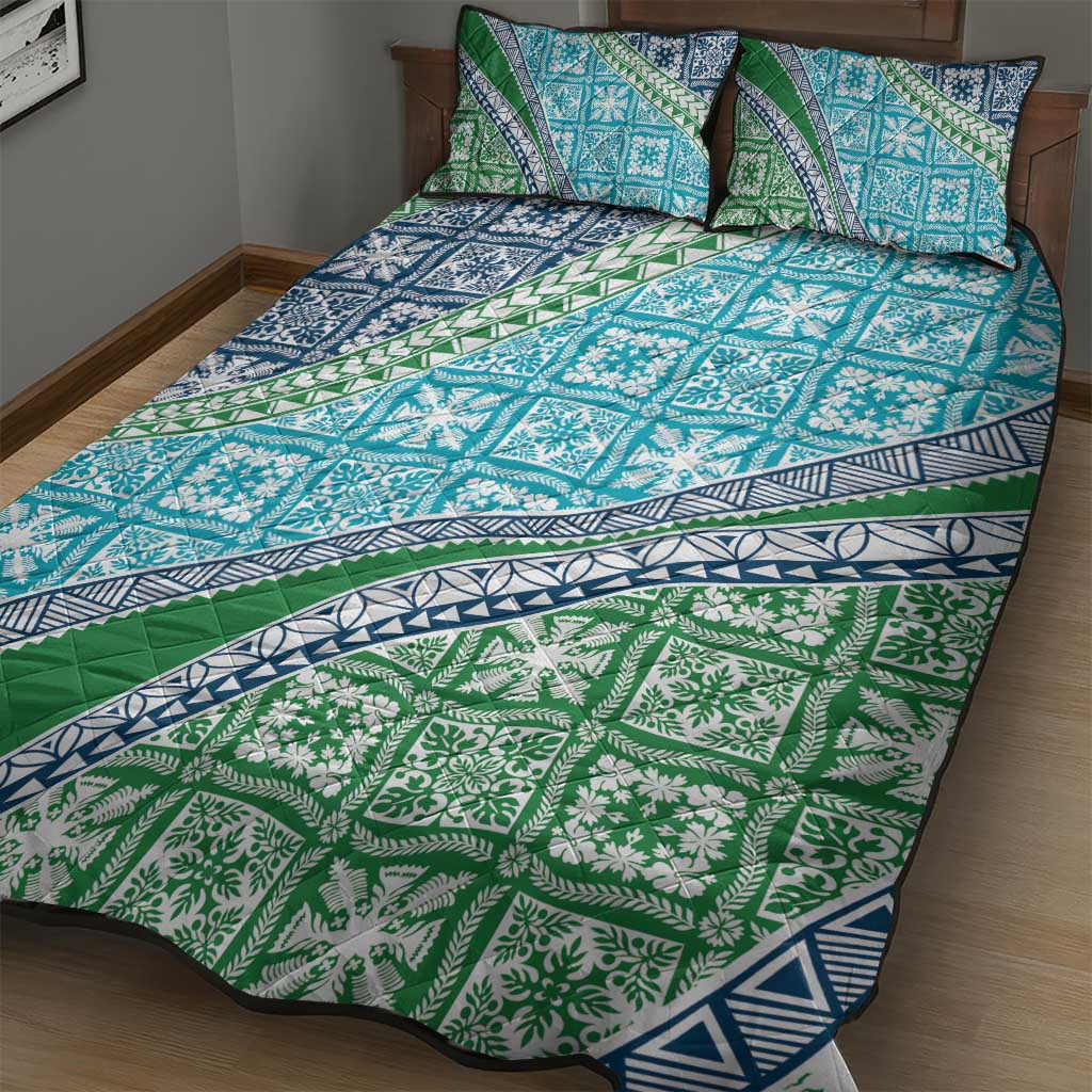 Hawaiian Quilt Pattern Quilt Bed Set Fresh Color Mixed - Polynesian Pride