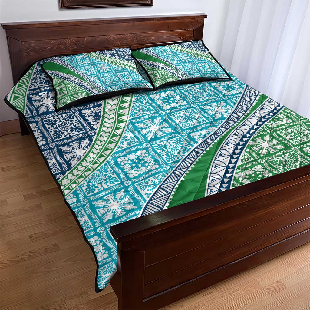 Hawaiian Quilt Pattern Quilt Bed Set Fresh Color Mixed - Polynesian Pride