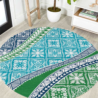 Hawaiian Quilt Pattern Round Carpet Fresh Color Mixed - Polynesian Pride