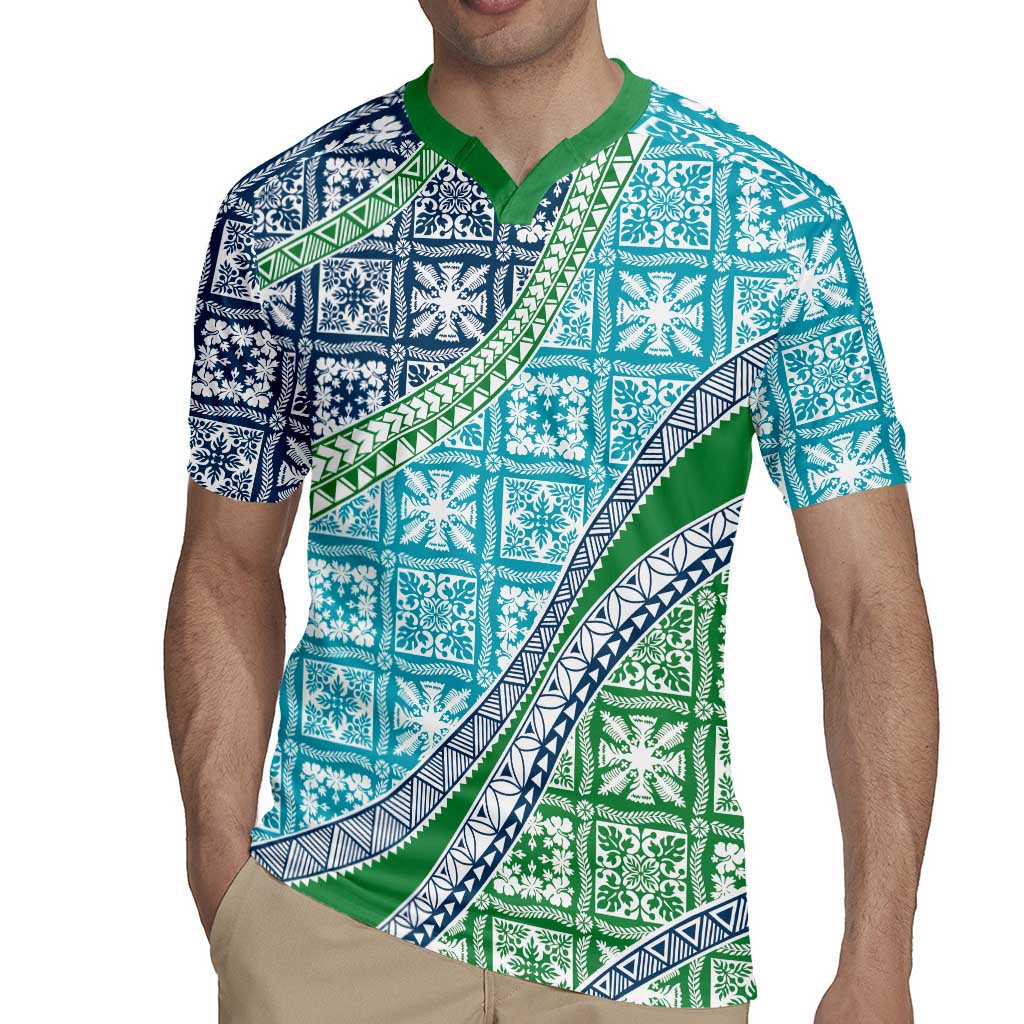 Hawaiian Quilt Pattern Rugby Jersey Fresh Color Mixed - Polynesian Pride