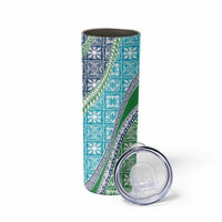 Hawaiian Quilt Pattern Skinny Tumbler Fresh Color Mixed - Polynesian Pride