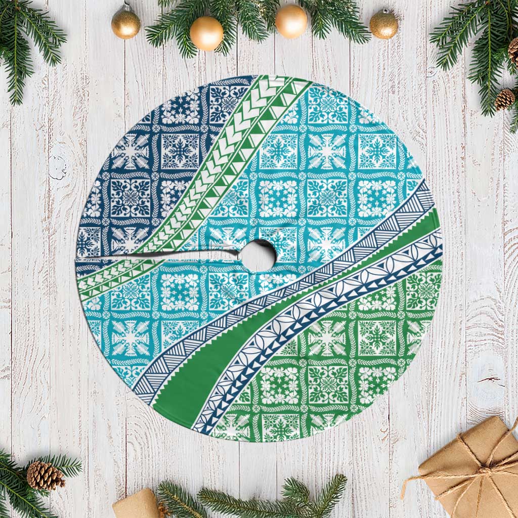 Hawaiian Quilt Pattern Tree Skirt Fresh Color Mixed - Polynesian Pride