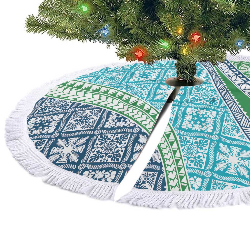 Hawaiian Quilt Pattern Tree Skirt Fresh Color Mixed - Polynesian Pride