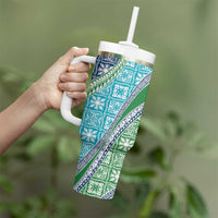 Hawaiian Quilt Pattern Tumbler With Handle Fresh Color Mixed - Polynesian Pride
