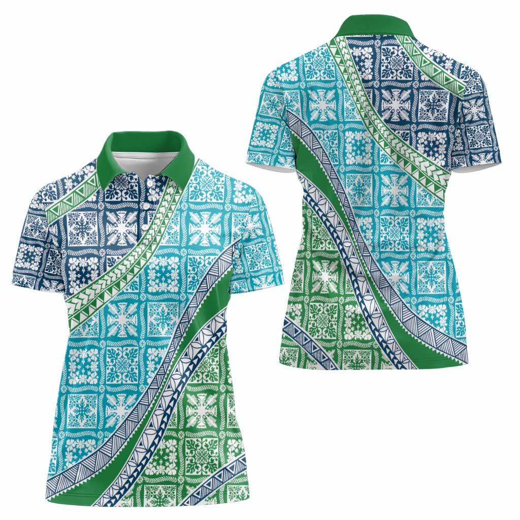 Hawaiian Quilt Pattern Women Polo Shirt Fresh Color Mixed - Polynesian Pride