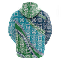 Hawaiian Quilt Pattern Zip Hoodie Fresh Color Mixed - Polynesian Pride