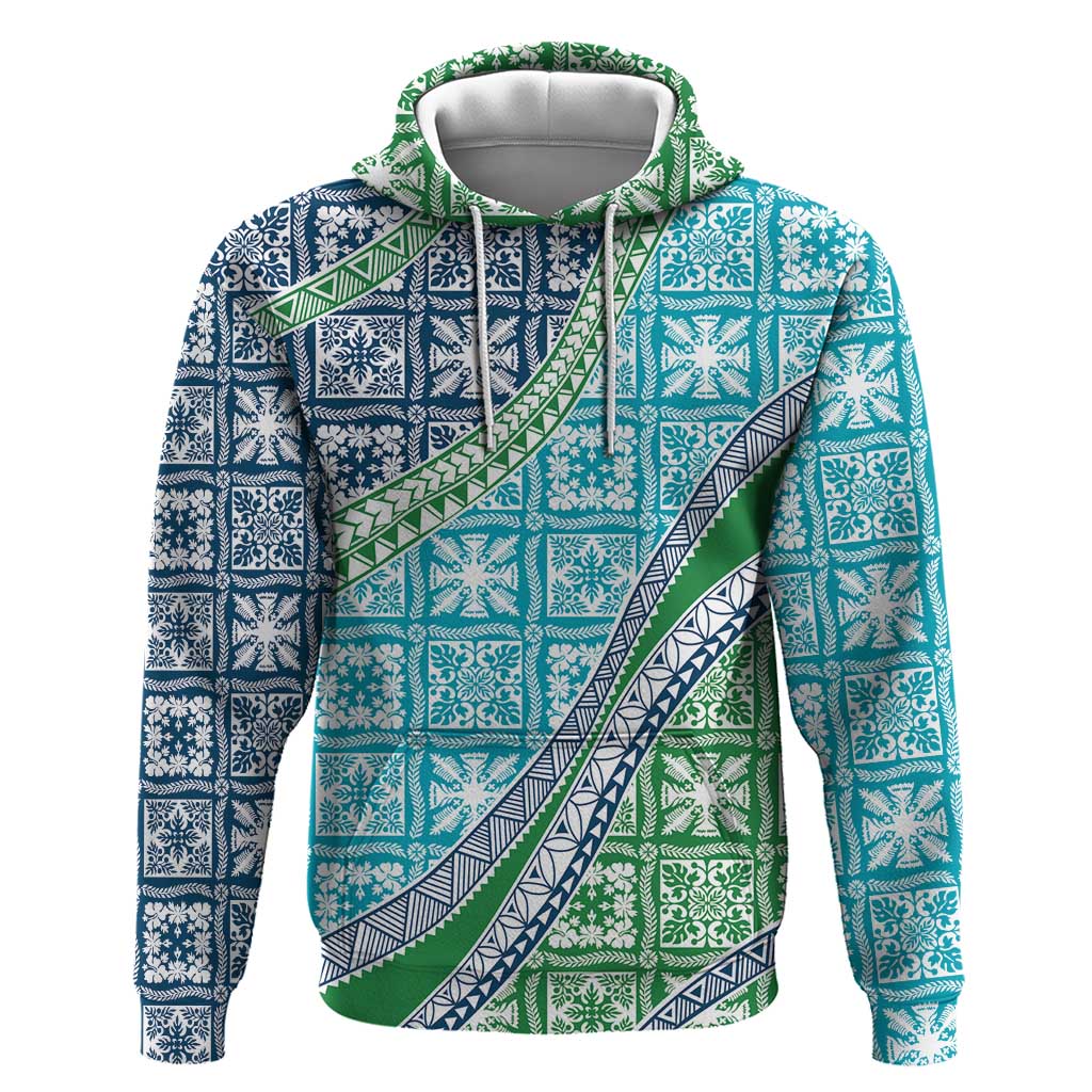 Hawaiian Quilt Pattern Zip Hoodie Fresh Color Mixed - Polynesian Pride