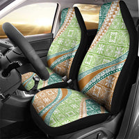 Hawaiian Quilt Pattern Car Seat Cover Green Chestnut Color Mixed - Polynesian Pride