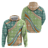 Hawaiian Quilt Pattern Hoodie Green Chestnut Color Mixed - Polynesian Pride