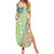 Hawaiian Quilt Pattern Summer Maxi Dress Green Chestnut Color Mixed - Polynesian Pride