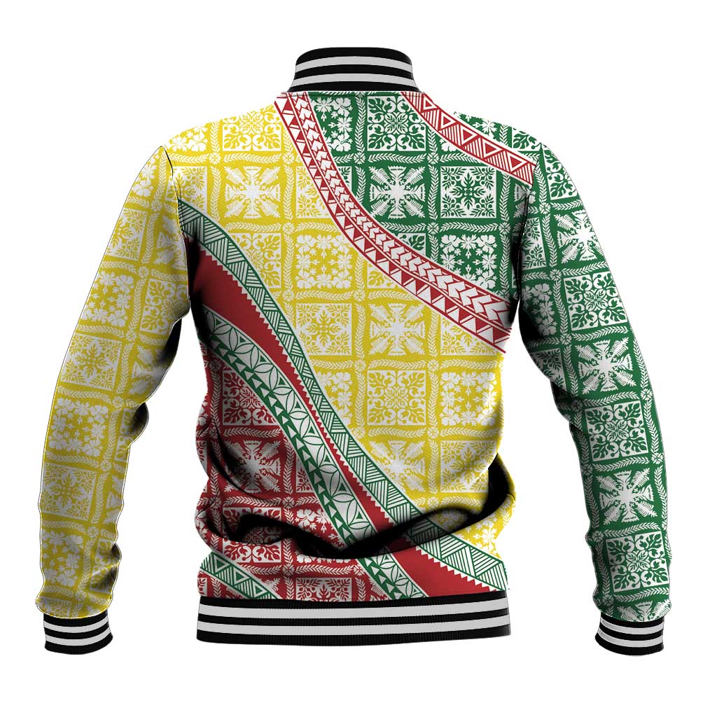 Hawaiian Quilt Pattern Baseball Jacket Special Color Mixed - Polynesian Pride