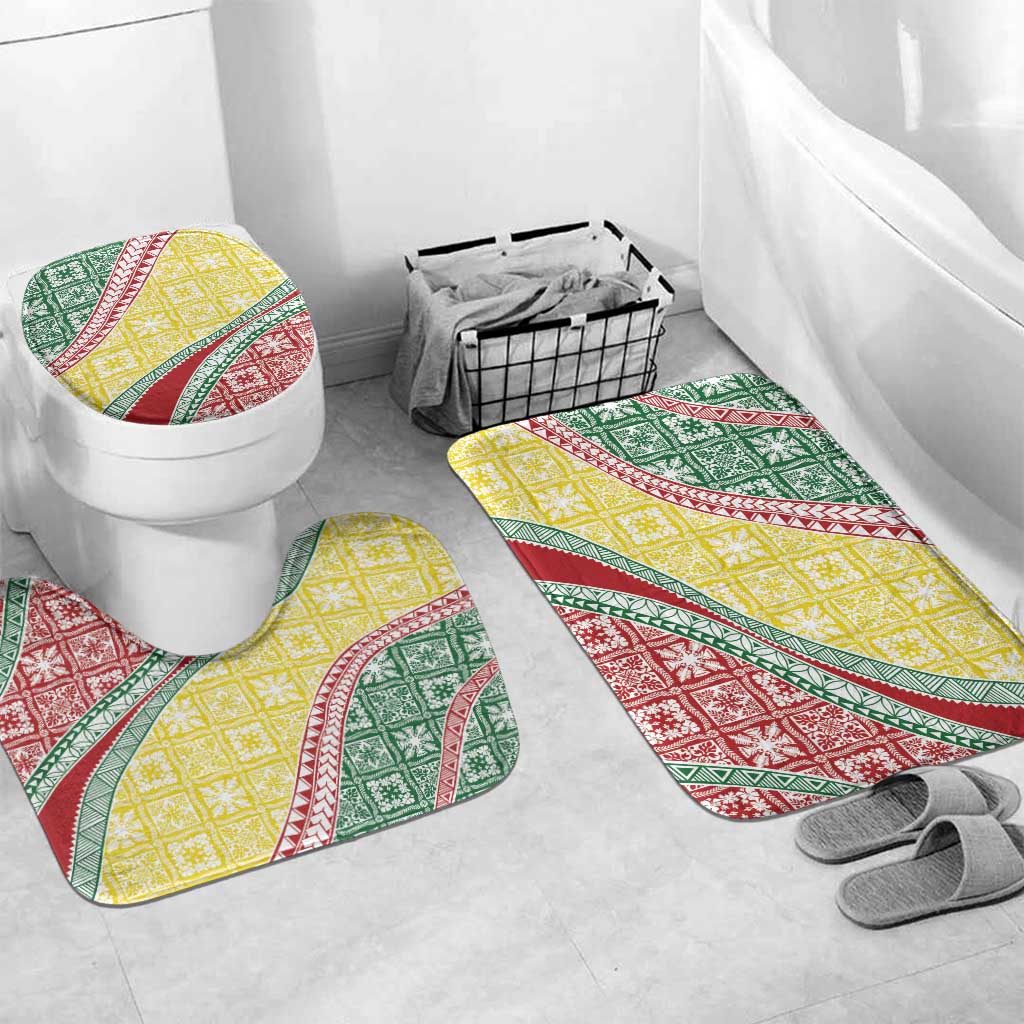 Hawaiian Quilt Pattern Bathroom Set Special Color Mixed - Polynesian Pride