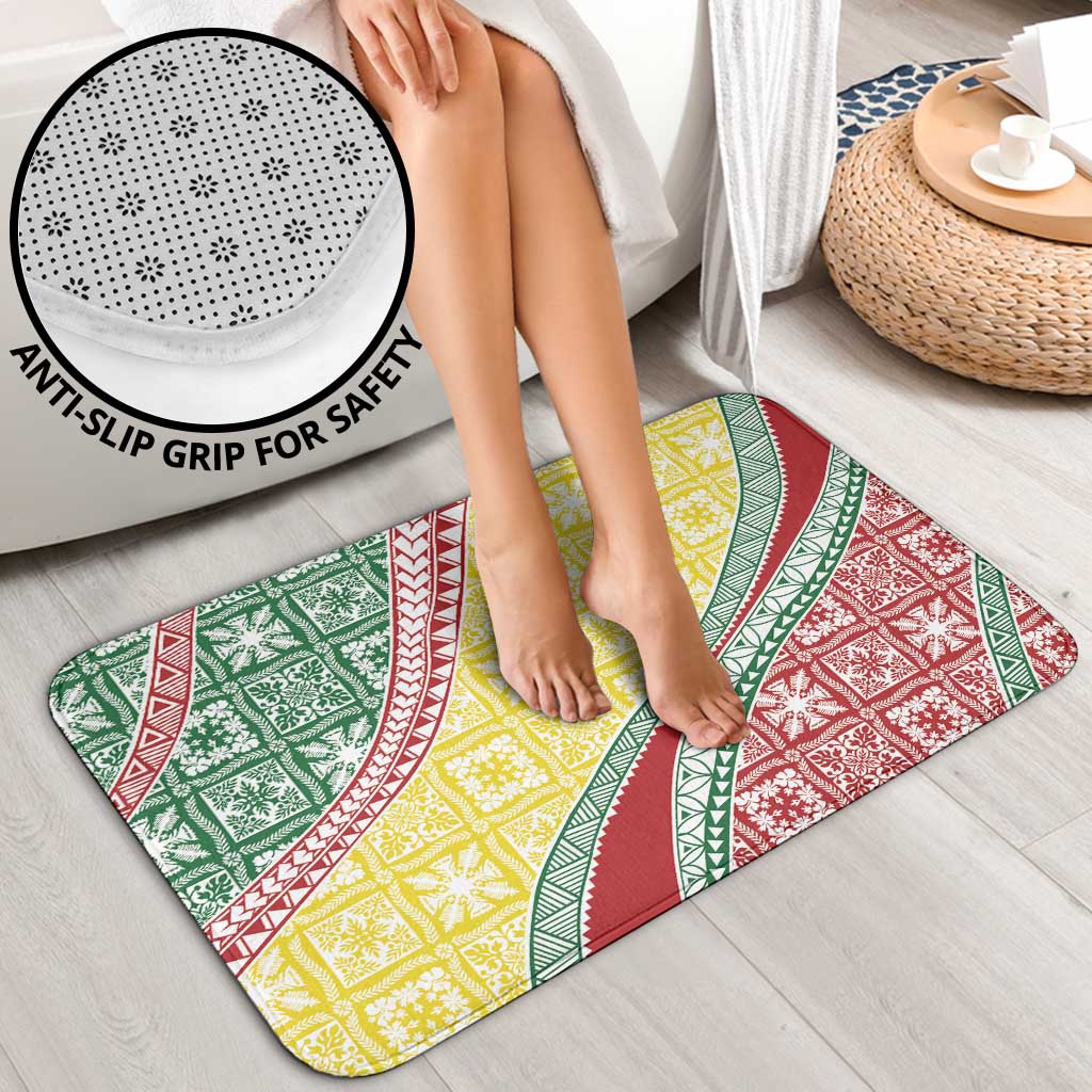 Hawaiian Quilt Pattern Bathroom Set Special Color Mixed - Polynesian Pride