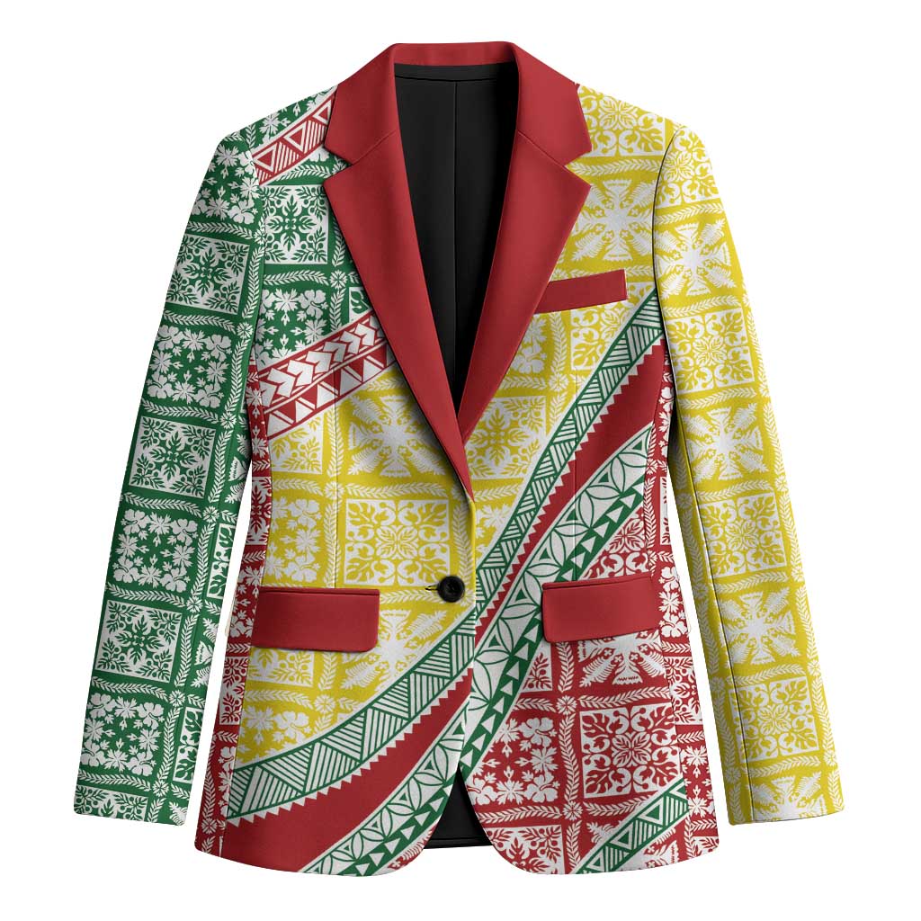 Hawaiian Quilt Pattern Blazer Special Color Mixed - Polynesian Pride