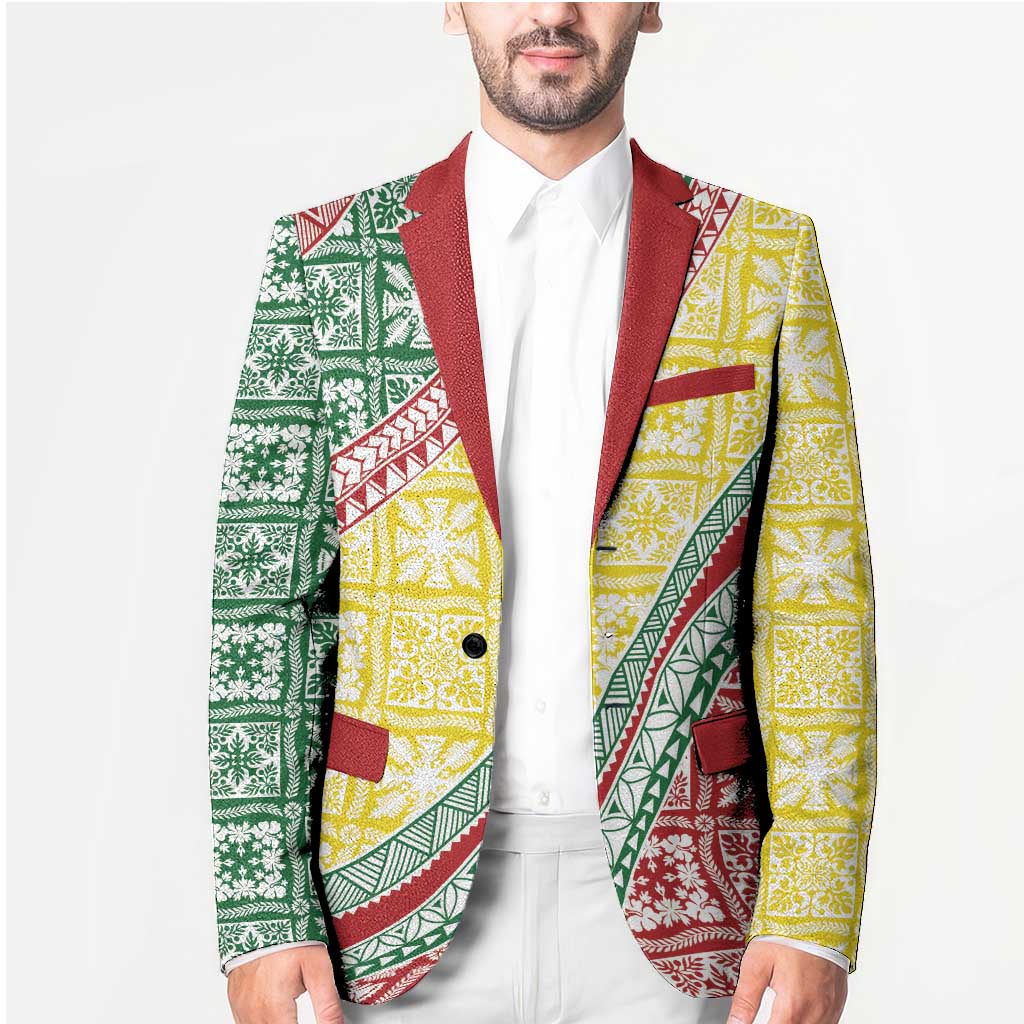 Hawaiian Quilt Pattern Blazer Special Color Mixed - Polynesian Pride