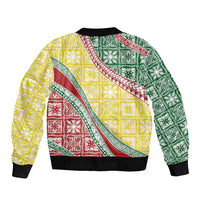 Hawaiian Quilt Pattern Bomber Jacket Special Color Mixed - Polynesian Pride