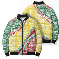 Hawaiian Quilt Pattern Bomber Puffer Jacket Special Color Mixed - Polynesian Pride