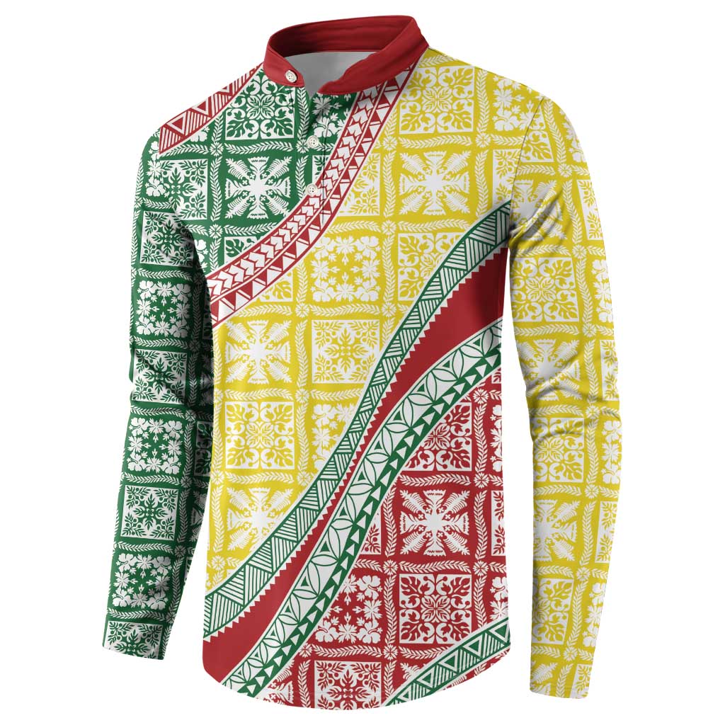 Hawaiian Quilt Pattern Button Sweatshirt Special Color Mixed - Polynesian Pride