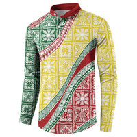 Hawaiian Quilt Pattern Button Sweatshirt Special Color Mixed - Polynesian Pride
