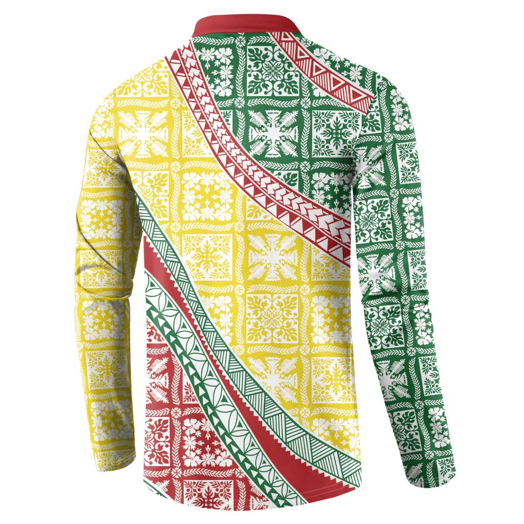 Hawaiian Quilt Pattern Button Sweatshirt Special Color Mixed - Polynesian Pride